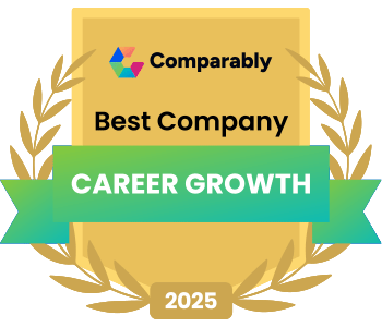 Comparably Award for Best Company Career Growth Graphic