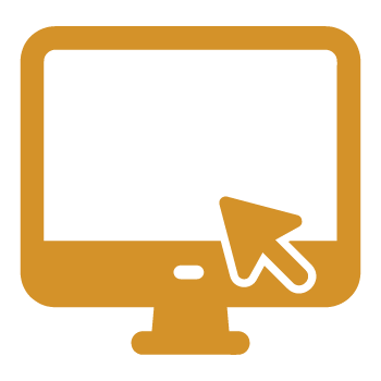 Computer with mouse arrow icon