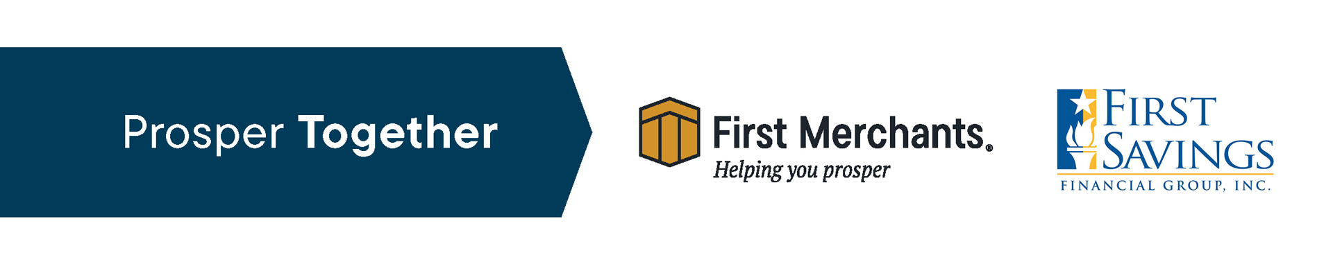 First Merchants and First Savings Prosper Together Logo Graphic