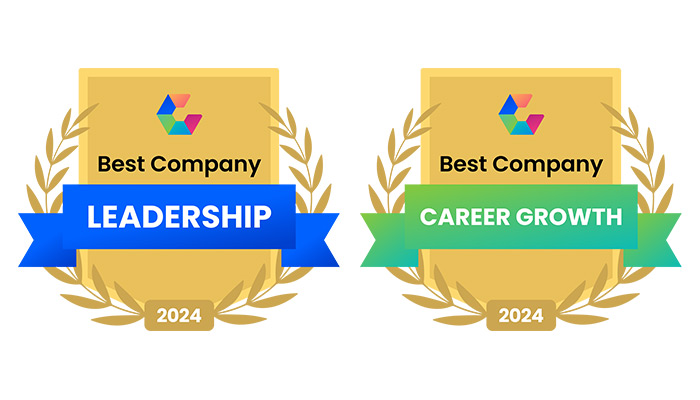 2Q24 Comparably Awards: Leadership and Career Growth Graphic