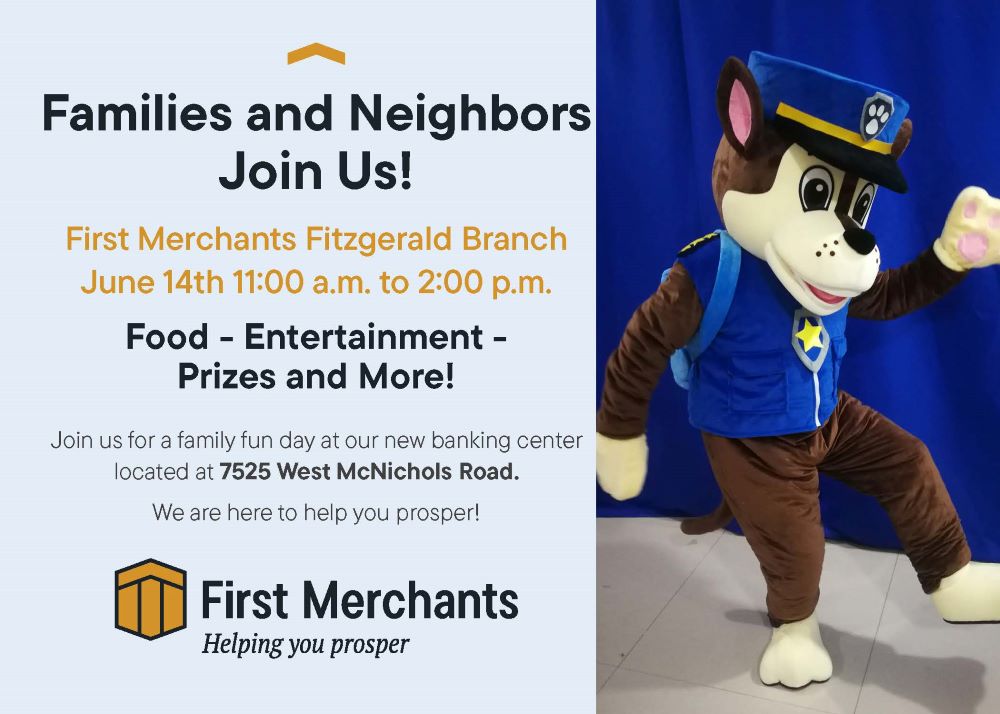 First Merchants Detroit Fitzgerald Ice Cream Social Invite