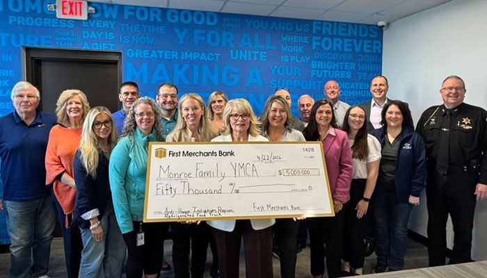 First Merchants and YMCA Team Members at Check Presentation