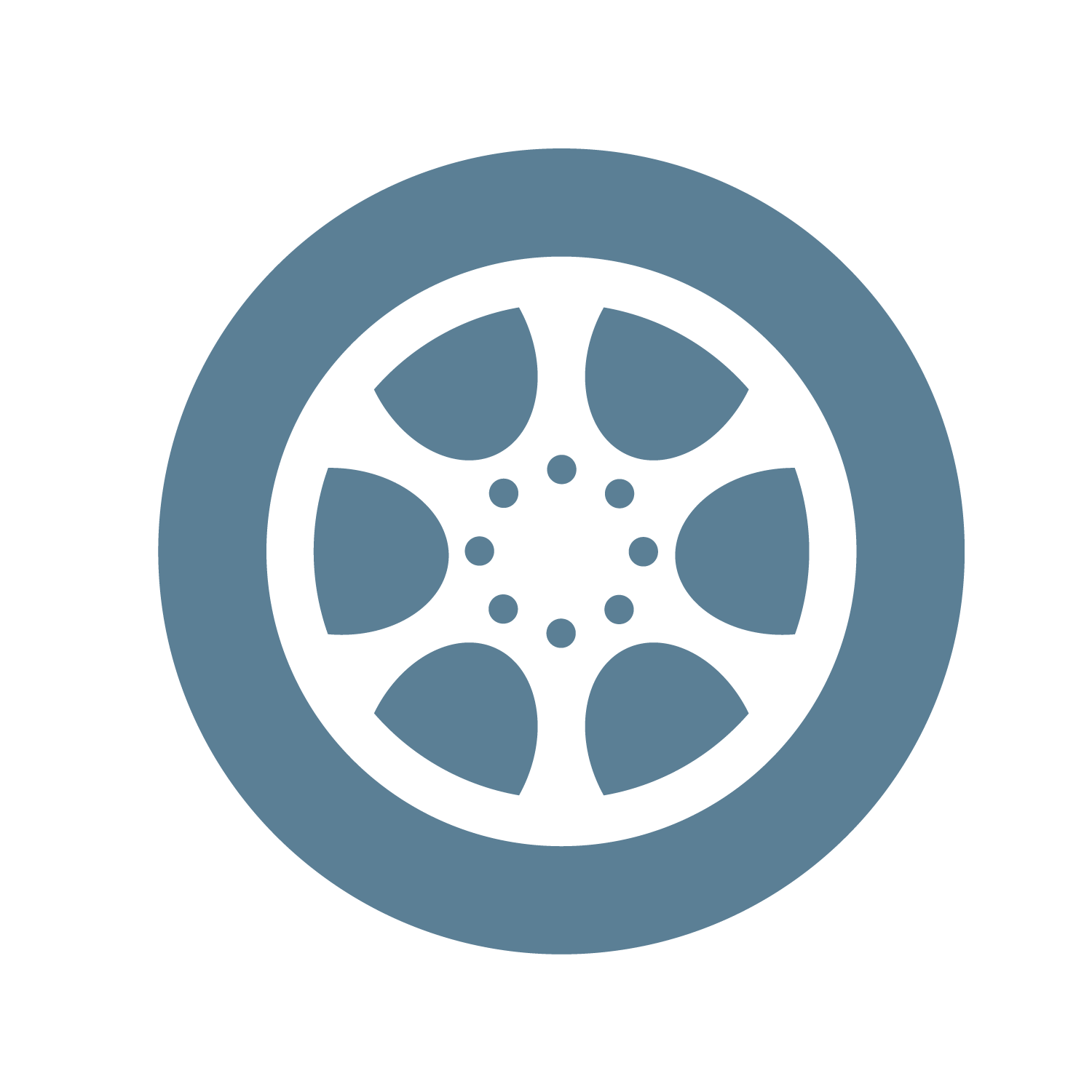 Blue Car Tire Icon