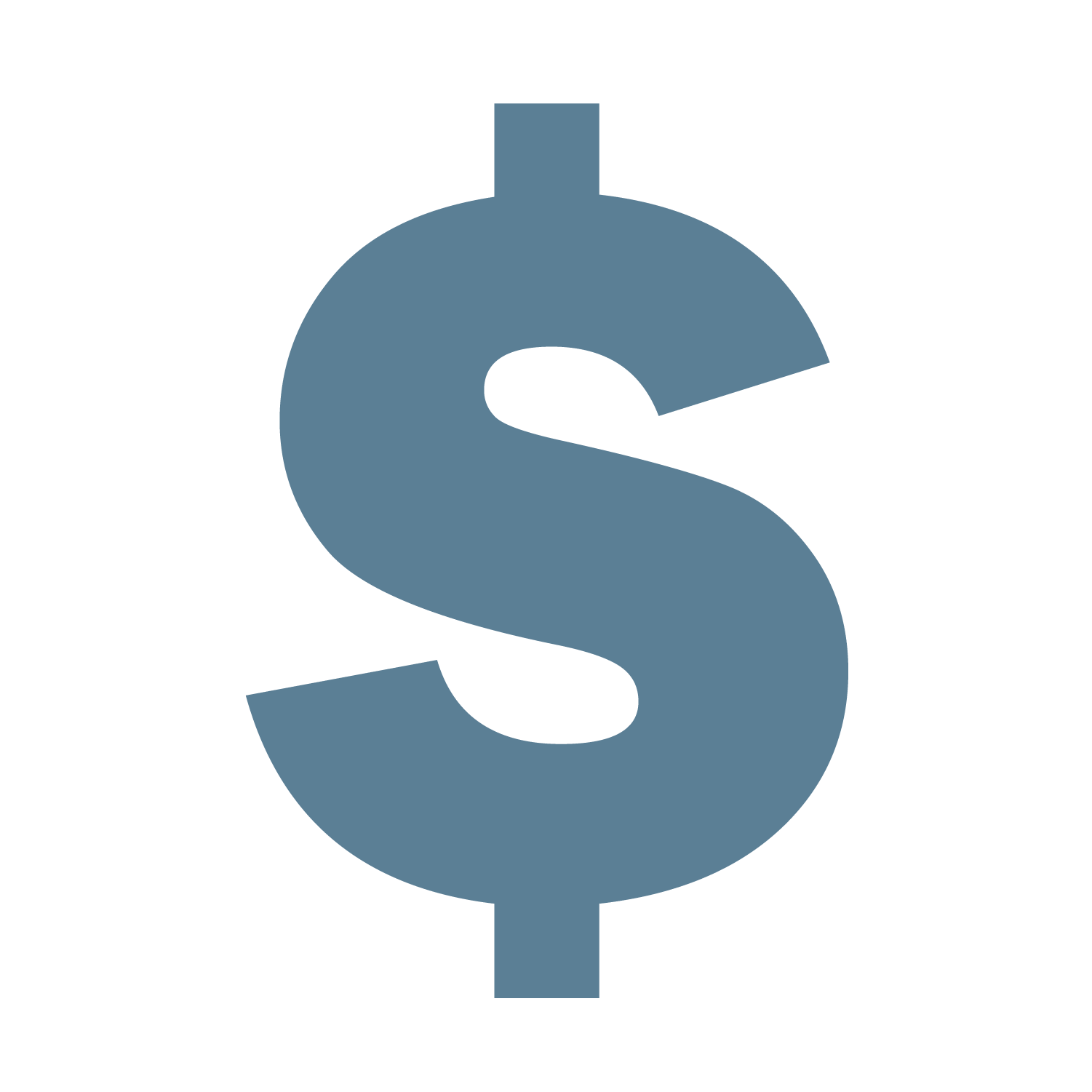 Blue Dollar Sign Icon