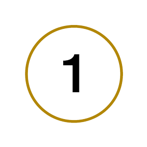 Number 1 with a gold circle around number.