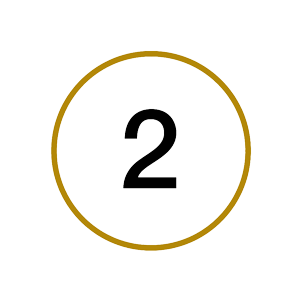 Number 1 with a gold circle around number.