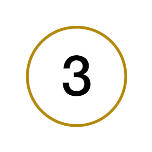Number 1 with a gold circle around number.