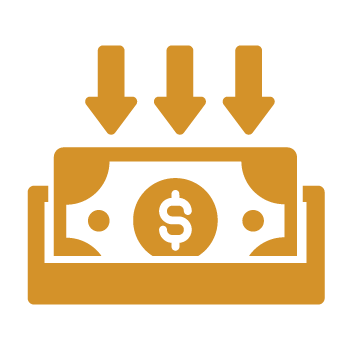 Money showing going into an account icon